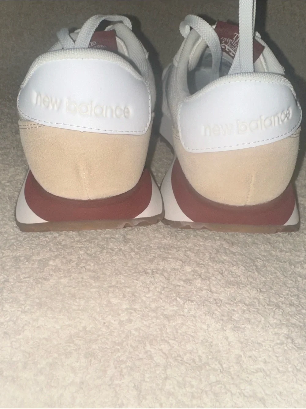 New Balance White Sage Green and Burgundy Retro Runner